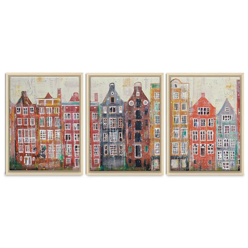 Amsterdam Damrak Trio Canvas Print Amsterdam Damrak Trio Canvas Print | Trio Canvas Art wall art product Studio Paint-Ing