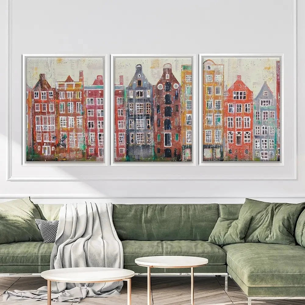 Amsterdam Damrak Trio Canvas Print Amsterdam Damrak Trio Canvas Print | Trio Canvas Art wall art product Studio Paint-Ing