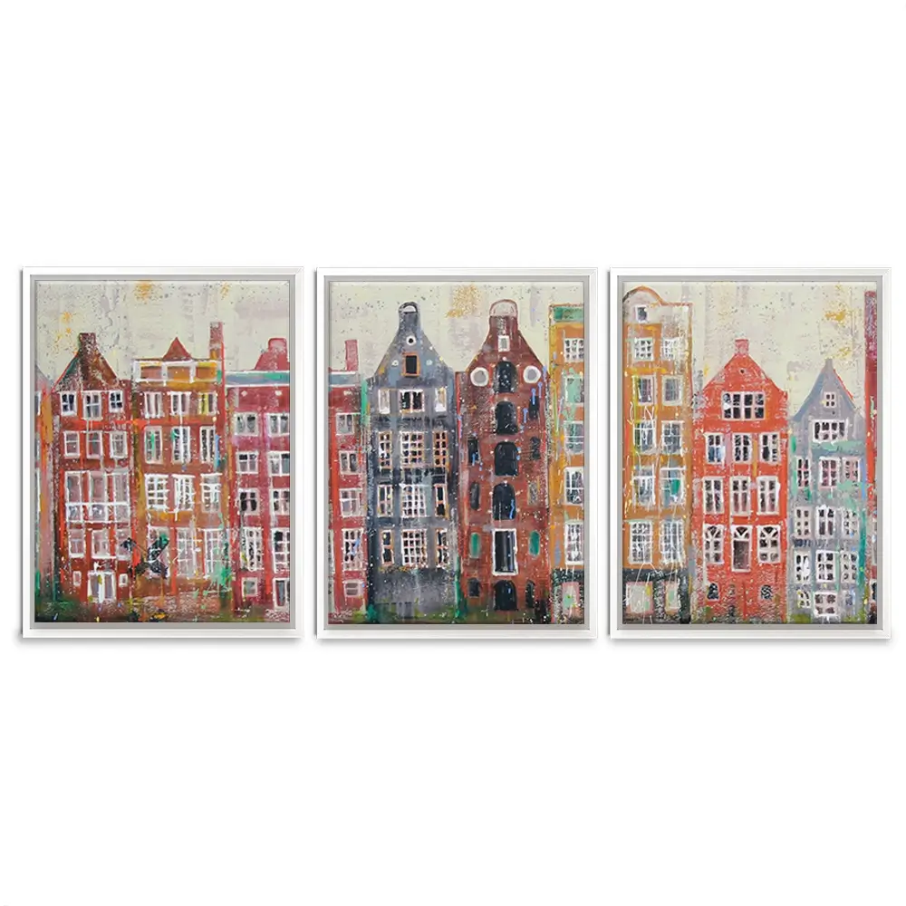 Amsterdam Damrak Trio Canvas Print Amsterdam Damrak Trio Canvas Print | Trio Canvas Art wall art product Studio Paint-Ing