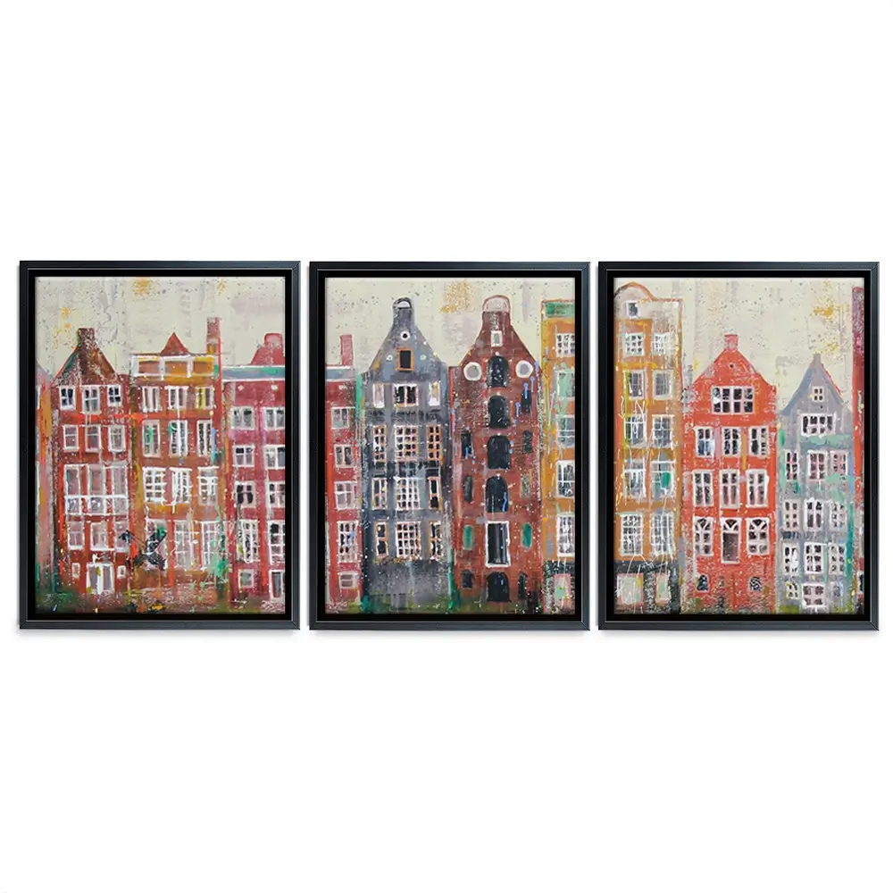 Amsterdam Damrak Trio Canvas Print Amsterdam Damrak Trio Canvas Print | Trio Canvas Art wall art product Studio Paint-Ing