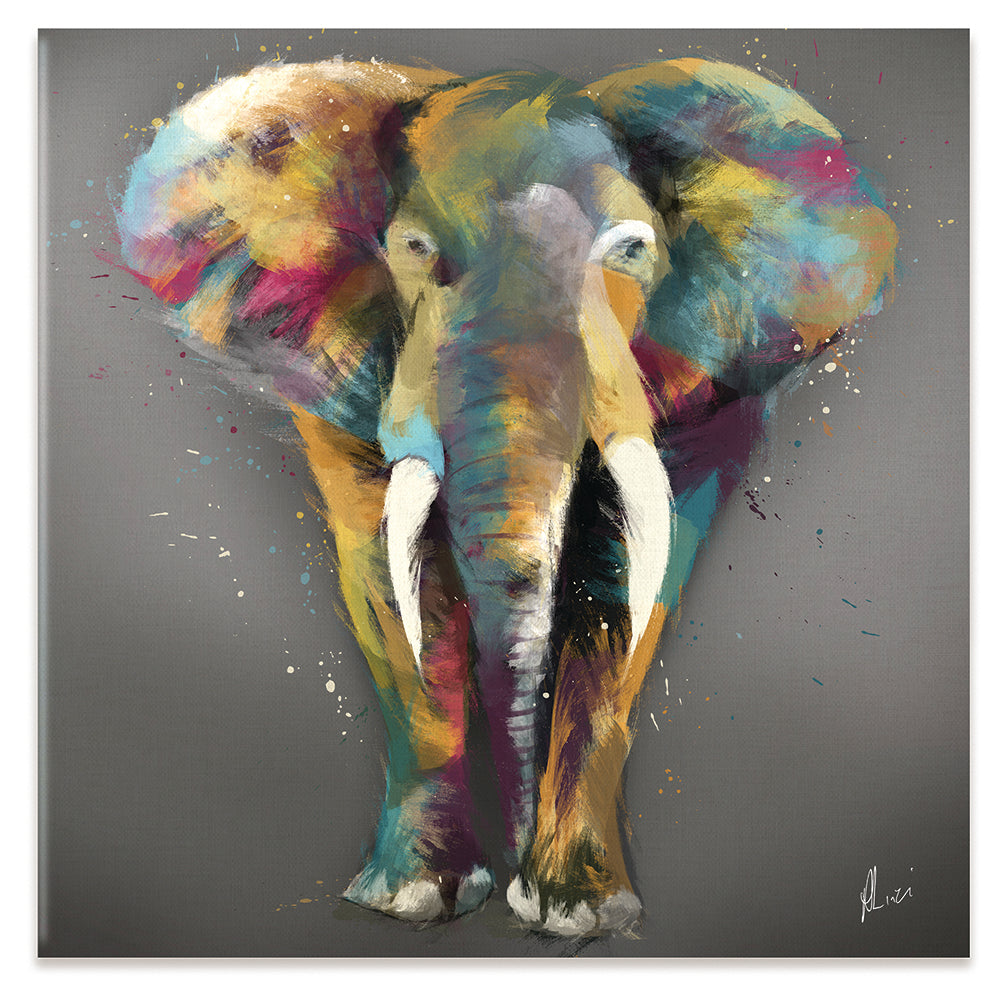 An Elephant In Multicolour Canvas Print An Elephant In Multicolour Canvas Print wall art product Aimee Linzi