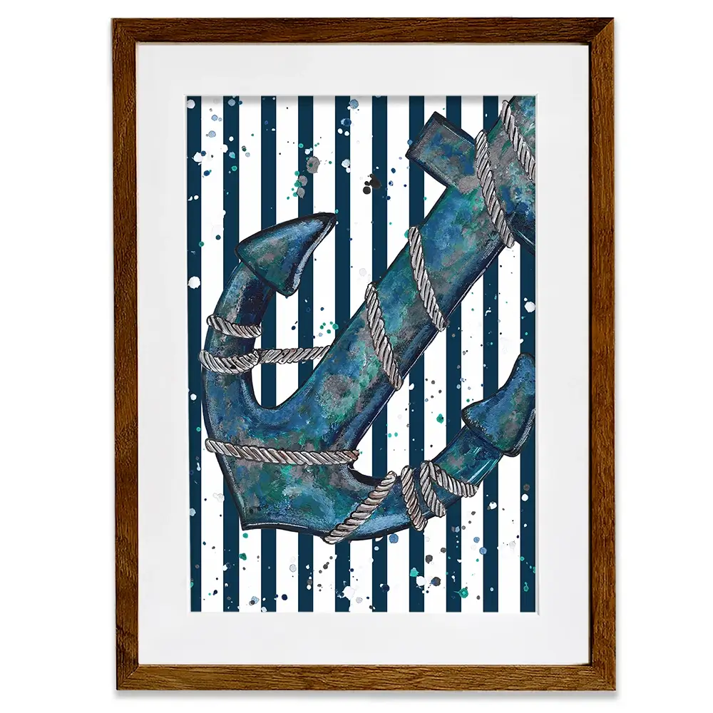 Anchored Framed Art Print Anchored Framed Art Print wall art product Emma LC Art
