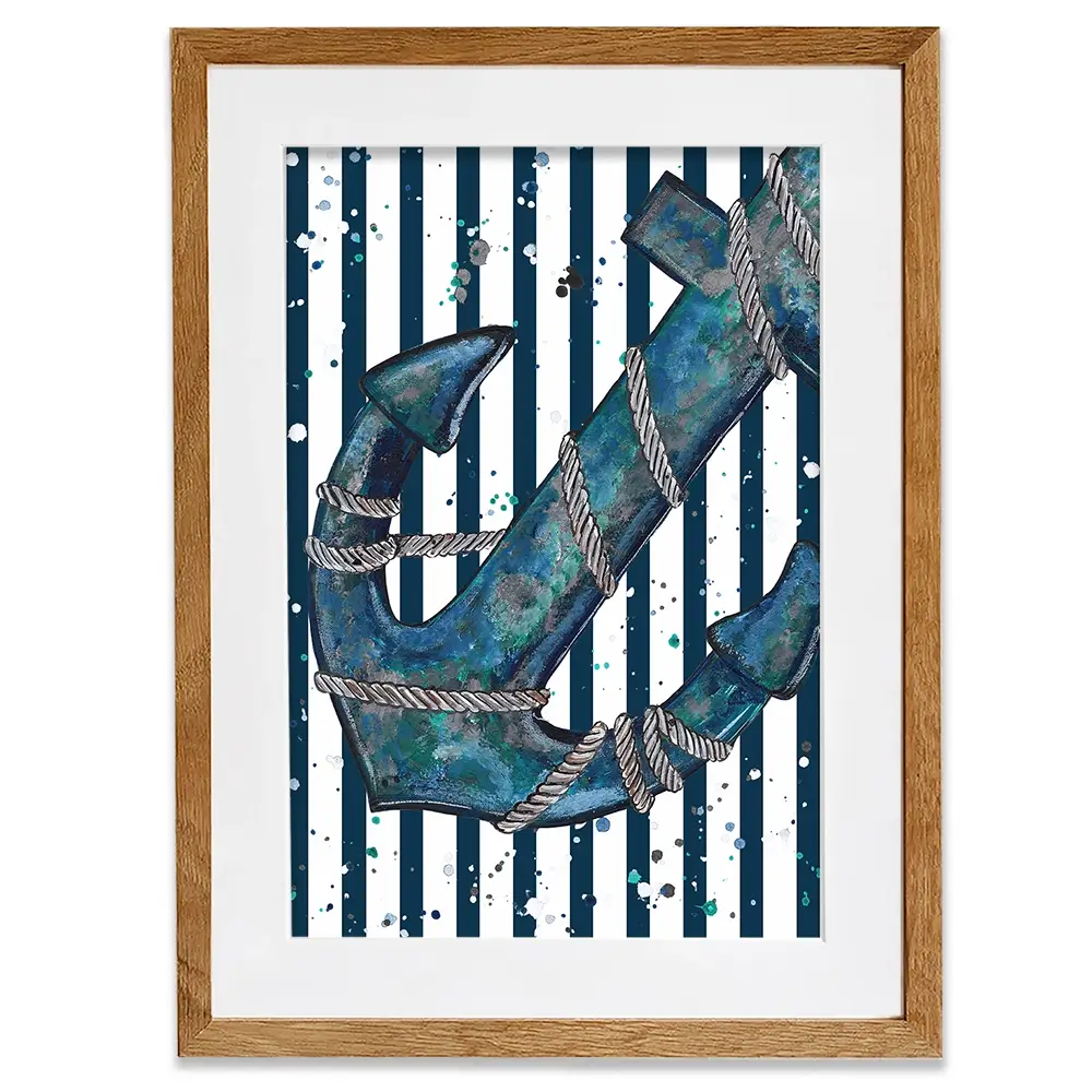 Anchored Framed Art Print Anchored Framed Art Print wall art product Emma LC Art