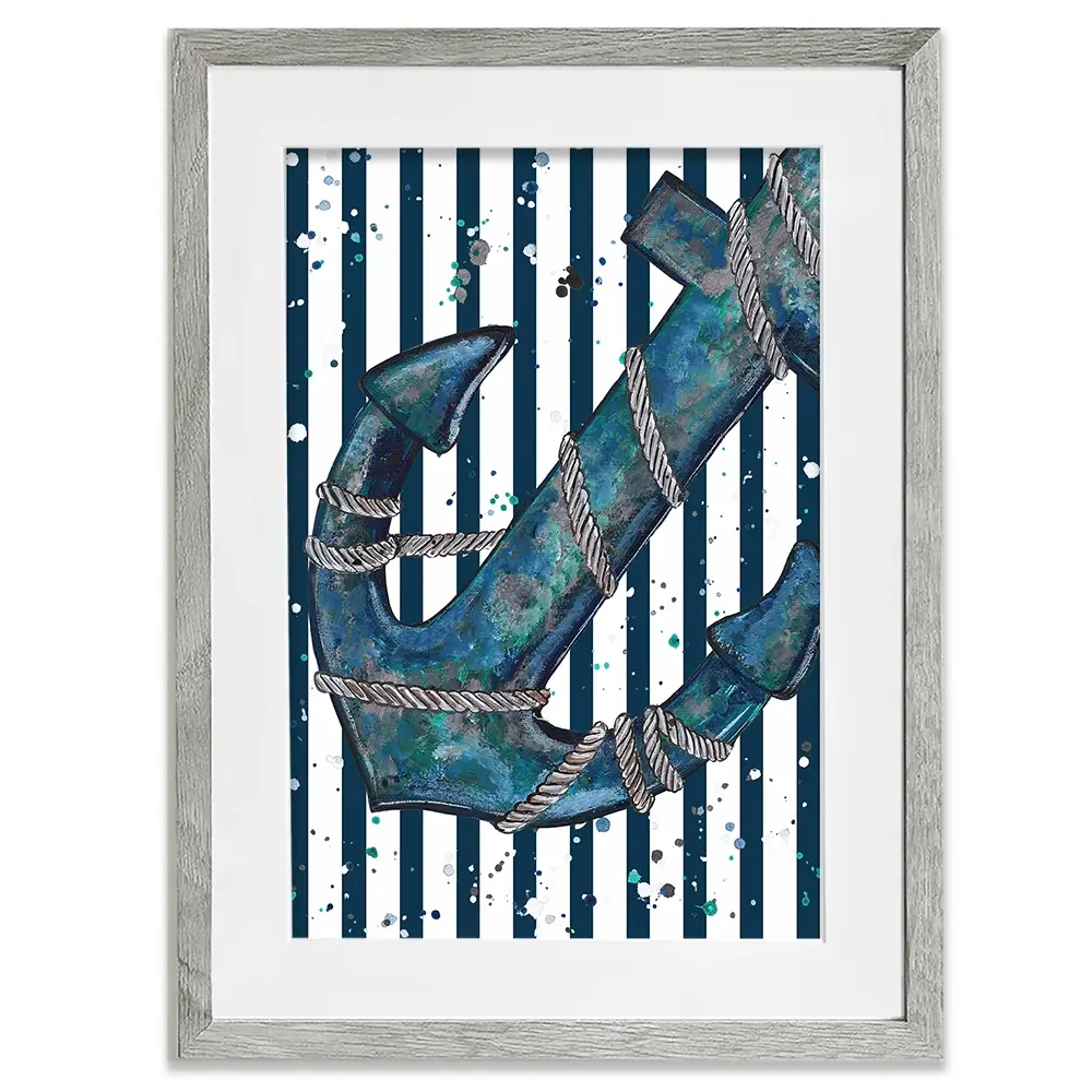 Anchored Framed Art Print Anchored Framed Art Print wall art product Emma LC Art