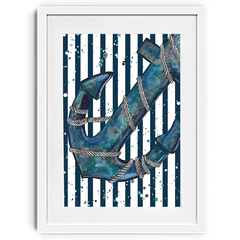 Anchored Framed Art Print Anchored Framed Art Print wall art product Emma LC Art