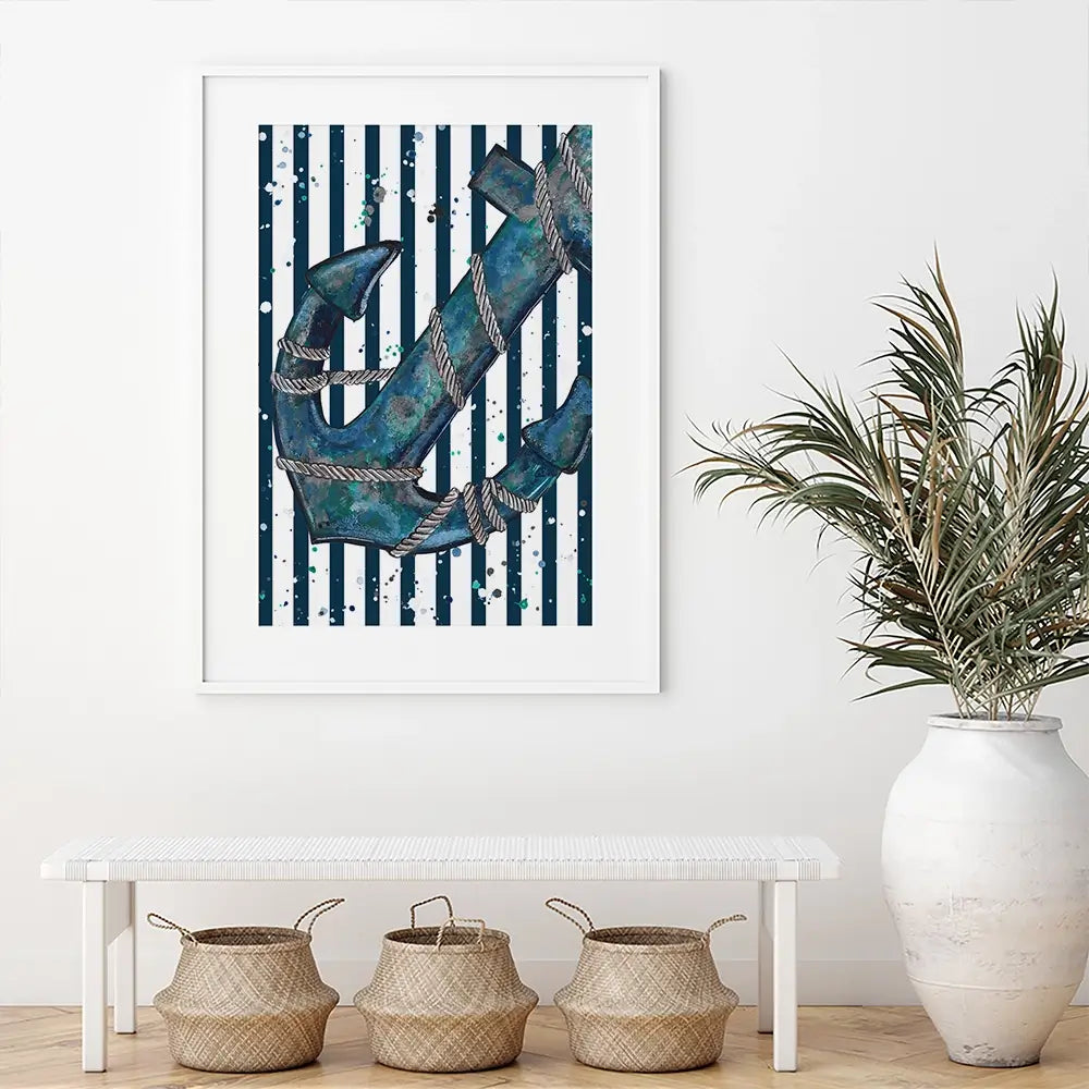 Anchored Framed Art Print Anchored Framed Art Print wall art product Emma LC Art