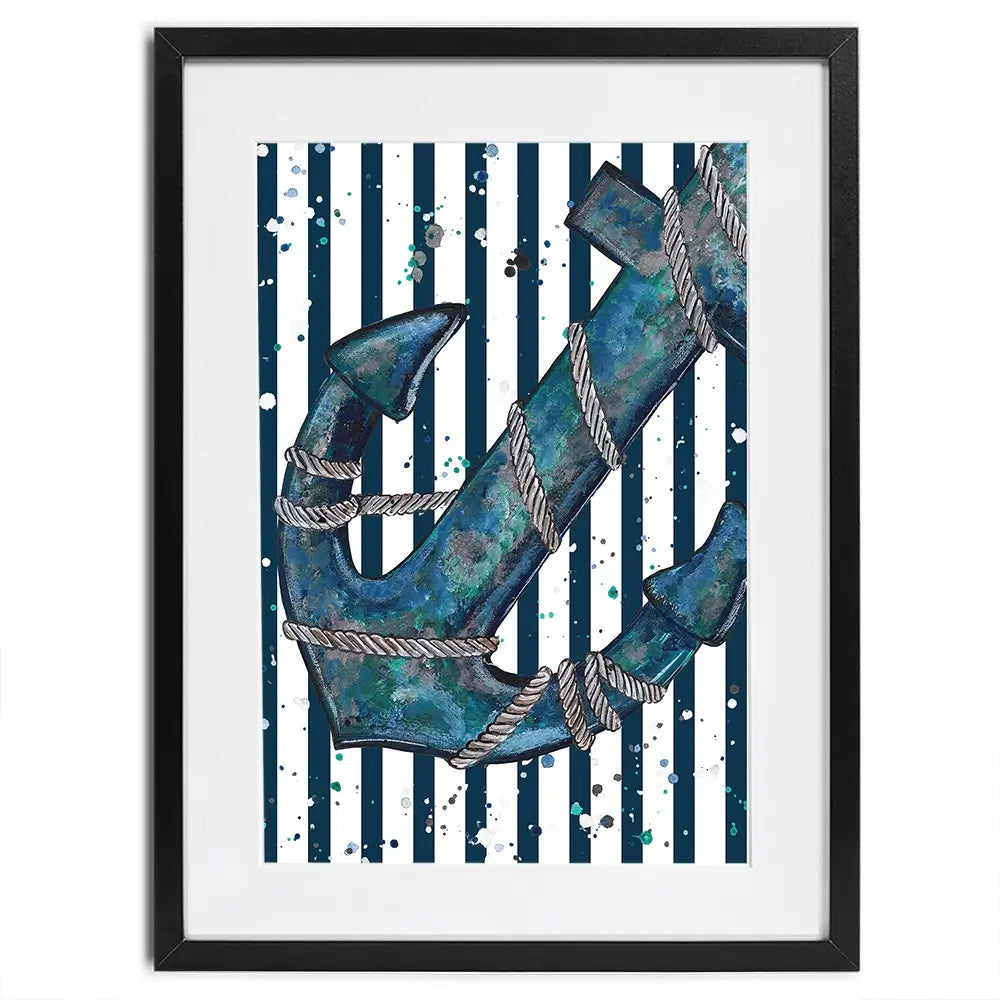 Anchored Framed Art Print Anchored Framed Art Print wall art product Emma LC Art