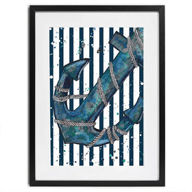 Anchored Framed Art Print Anchored Framed Art Print wall art product Emma LC Art