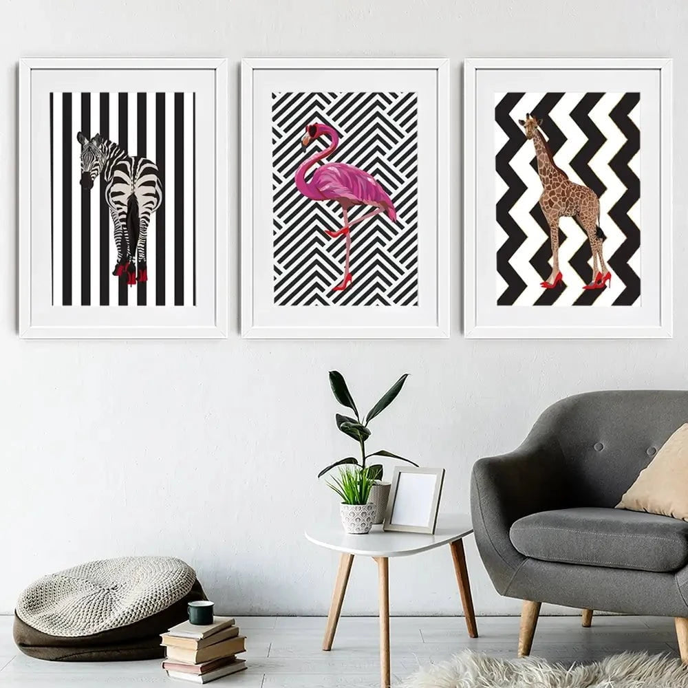 Animals In Heels Framed Art Print Trio Animals In Heels Framed Art Print Trio wall art product Sarah Manovski