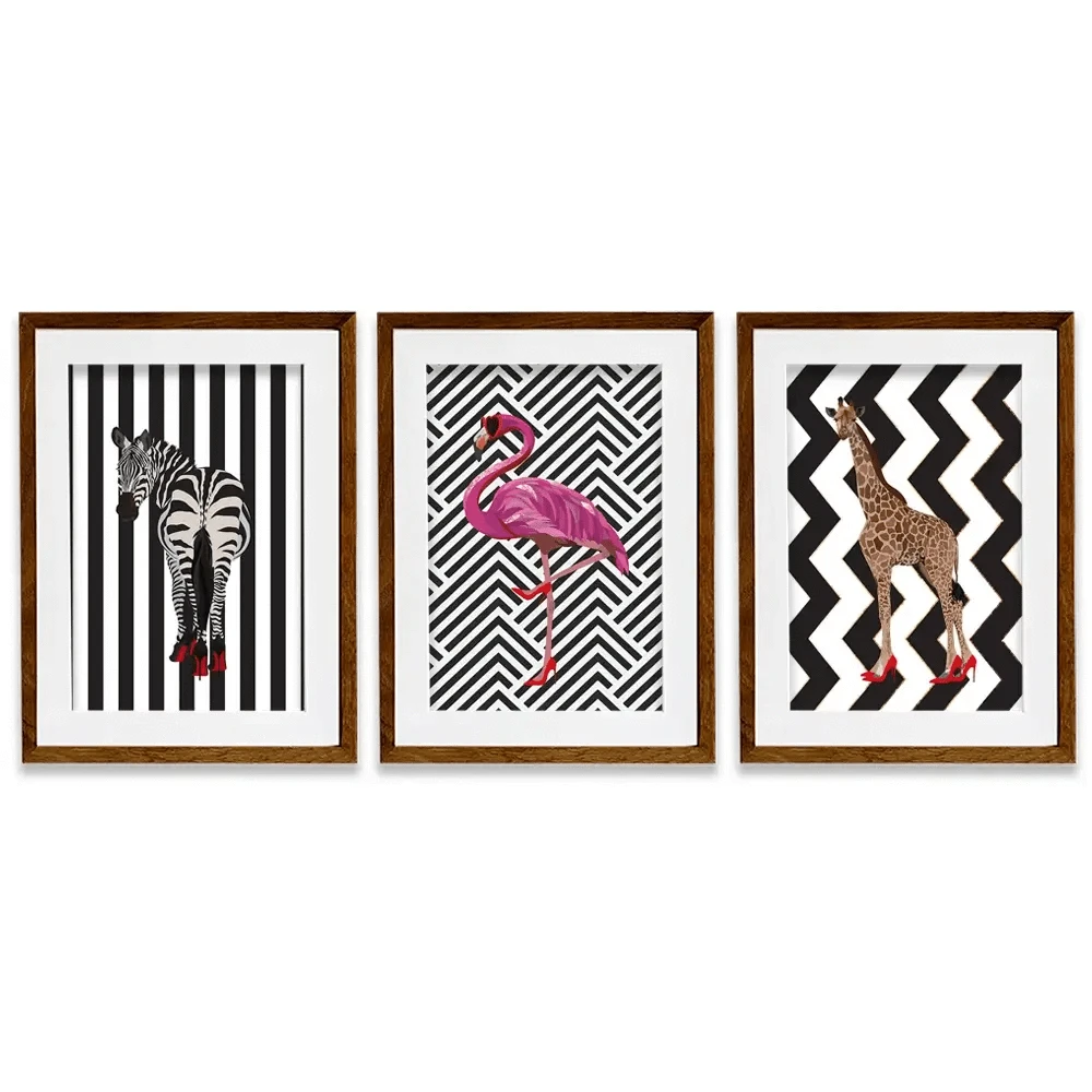Animals In Heels Framed Art Print Trio Animals In Heels Framed Art Print Trio wall art product Sarah Manovski