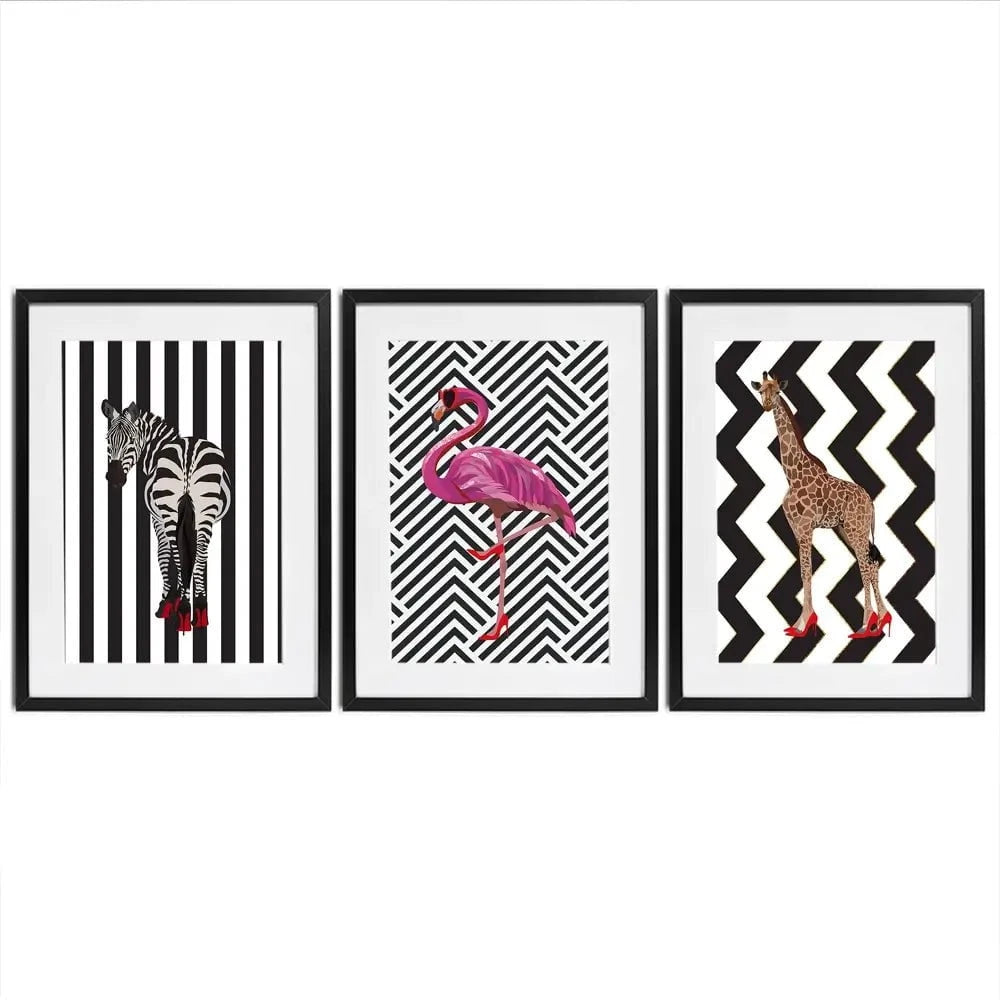 Animals In Heels Framed Art Print Trio Animals In Heels Framed Art Print Trio wall art product Sarah Manovski