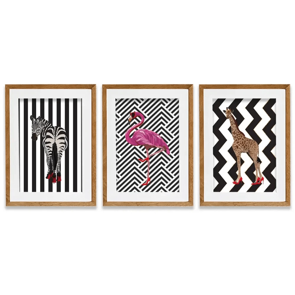 Animals In Heels Framed Art Print Trio Animals In Heels Framed Art Print Trio wall art product Sarah Manovski