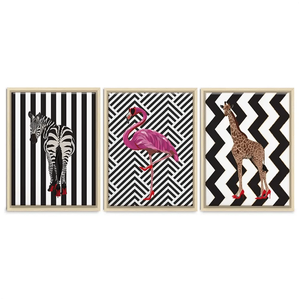 Animals In Heels Trio Canvas Print Animals In Heels Trio Canvas Print wall art product Sarah Manovski