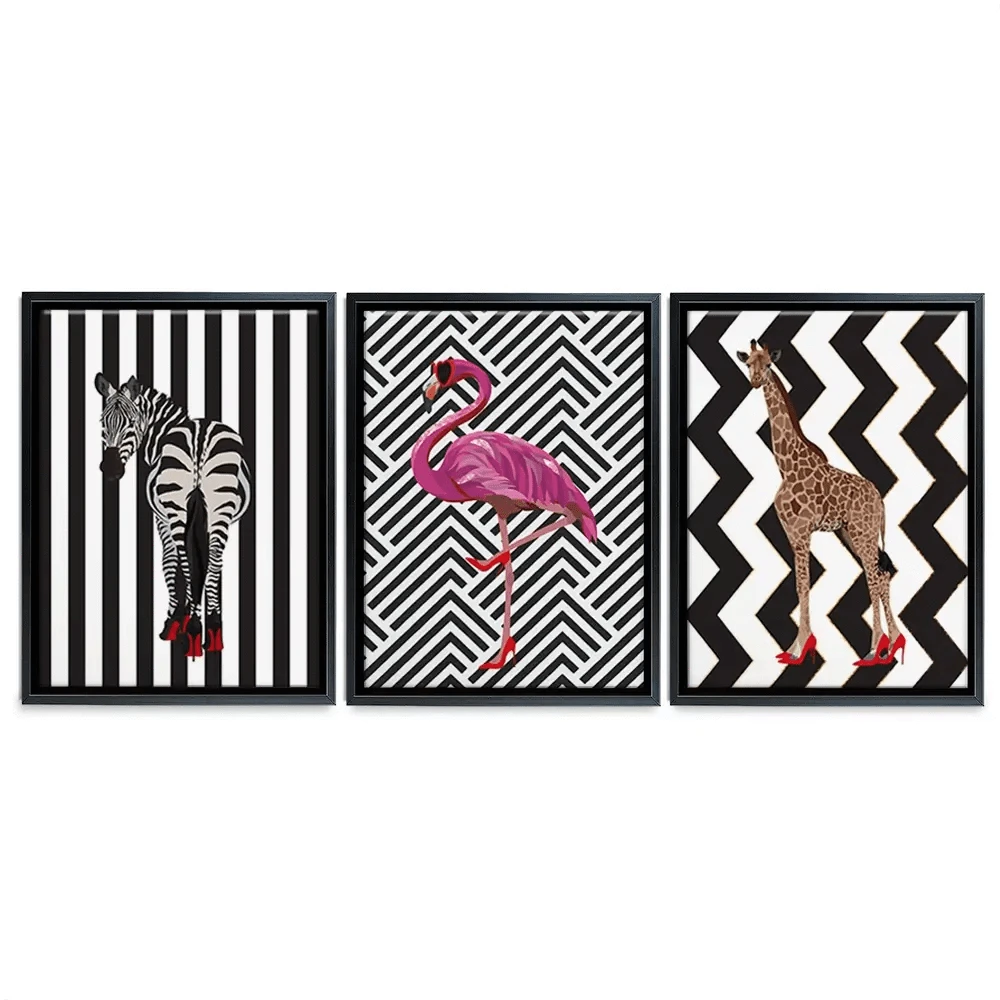 Animals In Heels Trio Canvas Print Animals In Heels Trio Canvas Print wall art product Sarah Manovski