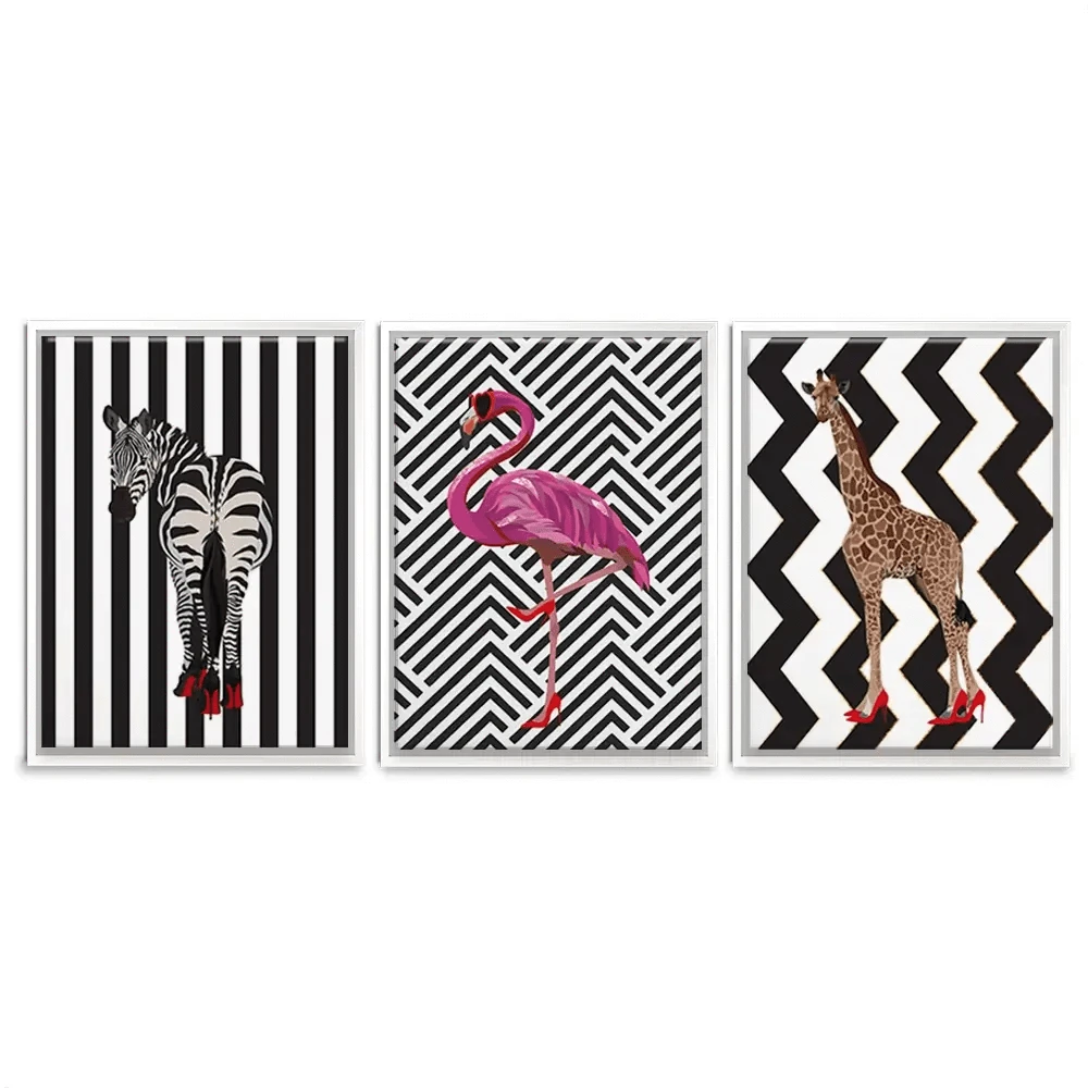 Animals In Heels Trio Canvas Print Animals In Heels Trio Canvas Print wall art product Sarah Manovski