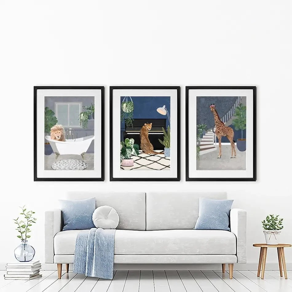 Animals In The House Framed Art Print Trio Animals In The House Framed Art Print Trio wall art product Sarah Manovski