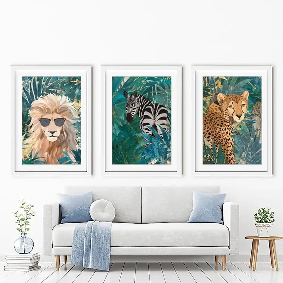 Animals In The Jungle 2 Framed Art Print Trio Animals In The Jungle 2 Framed Art Print Trio wall art product Sarah Manovski