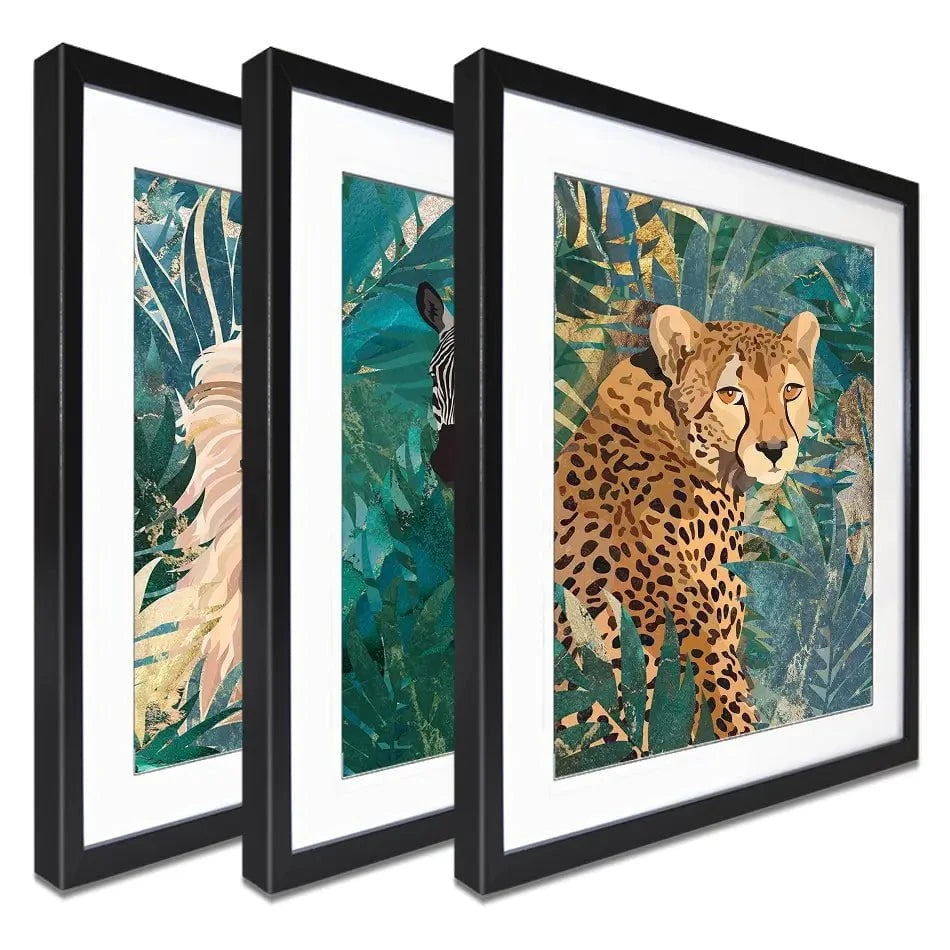 Animals In The Jungle 2 Framed Art Print Trio Animals In The Jungle 2 Framed Art Print Trio wall art product Sarah Manovski