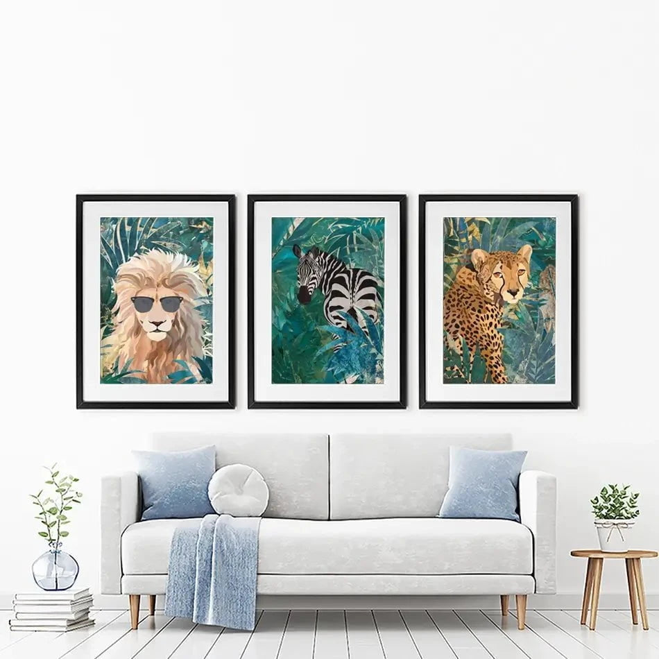 Animals In The Jungle 2 Framed Art Print Trio Animals In The Jungle 2 Framed Art Print Trio wall art product Sarah Manovski
