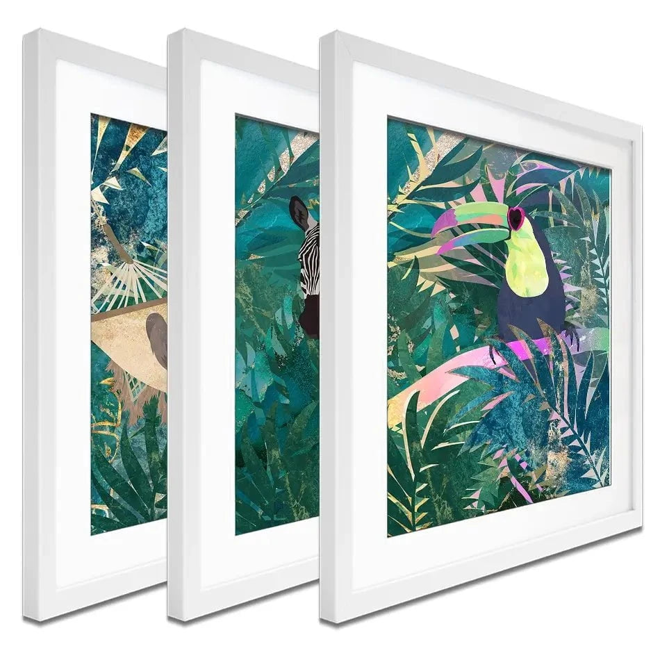 Animals In The Jungle Framed Art Print Trio Animals In The Jungle Framed Art Print Trio wall art product Sarah Manovski