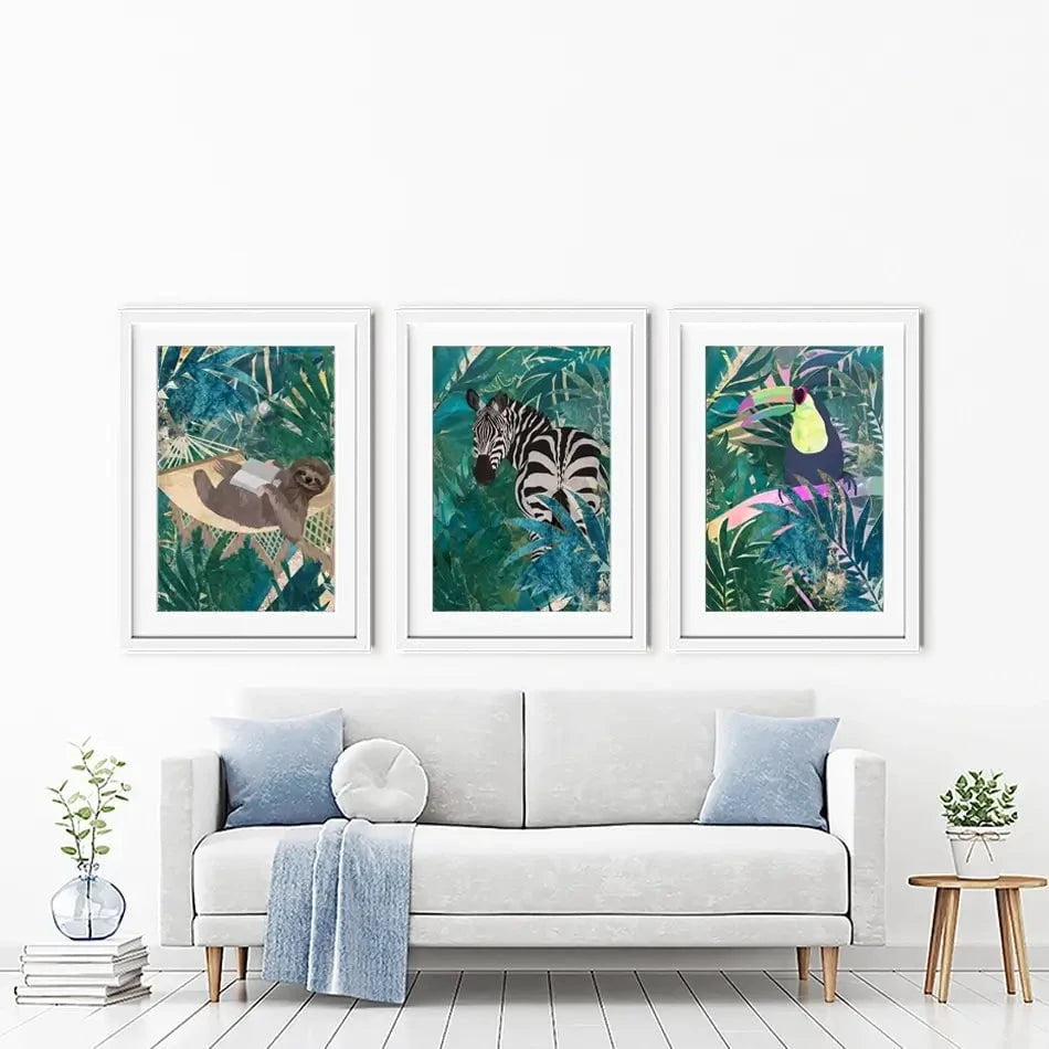 Animals In The Jungle Framed Art Print Trio Animals In The Jungle Framed Art Print Trio wall art product Sarah Manovski