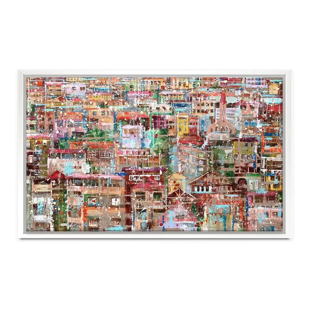 Art City Houses Canvas Print Art City Houses Canvas Print wall art product Studio Paint-Ing