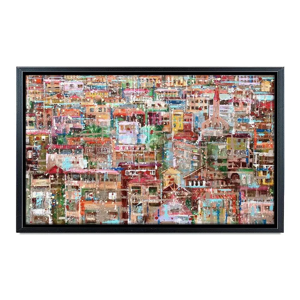 Art City Houses Canvas Print Art City Houses Canvas Print wall art product Studio Paint-Ing