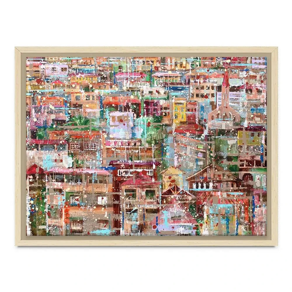 Art City Houses Canvas Print Art City Houses Canvas Print wall art product Studio Paint-Ing