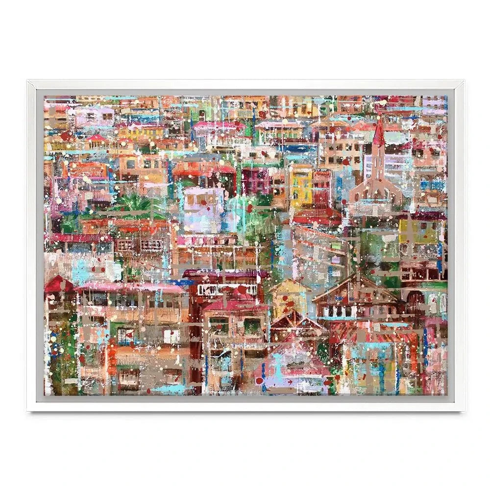 Art City Houses Canvas Print Art City Houses Canvas Print wall art product Studio Paint-Ing
