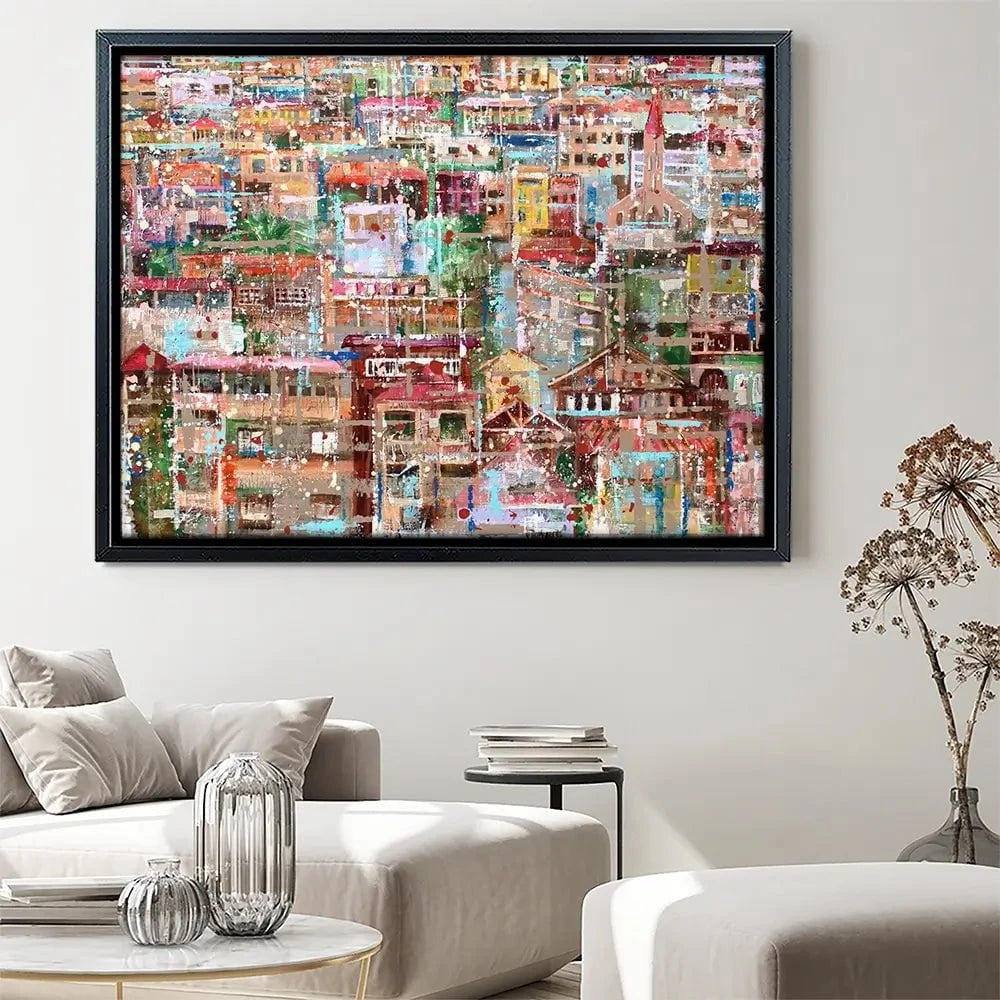 Art City Houses Canvas Print Art City Houses Canvas Print wall art product Studio Paint-Ing