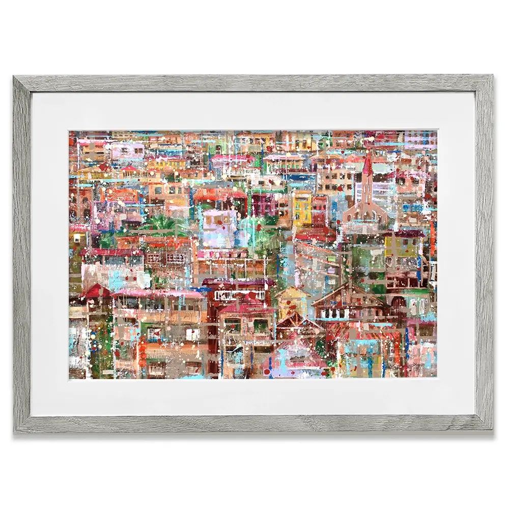 Art City Houses Framed Art Print Art City Houses Framed Art Print wall art product Studio Paint-Ing