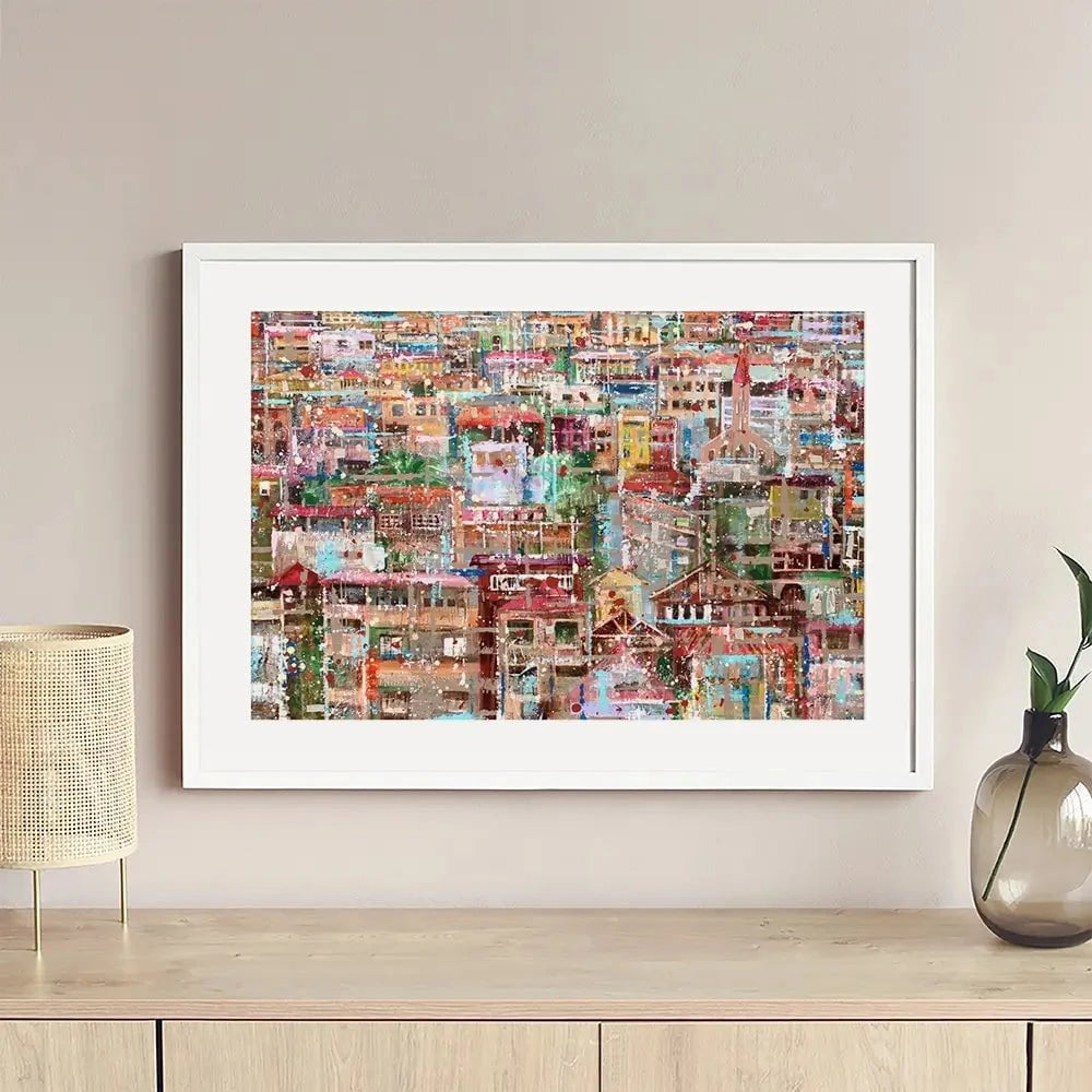 Art City Houses Framed Art Print Art City Houses Framed Art Print wall art product Studio Paint-Ing