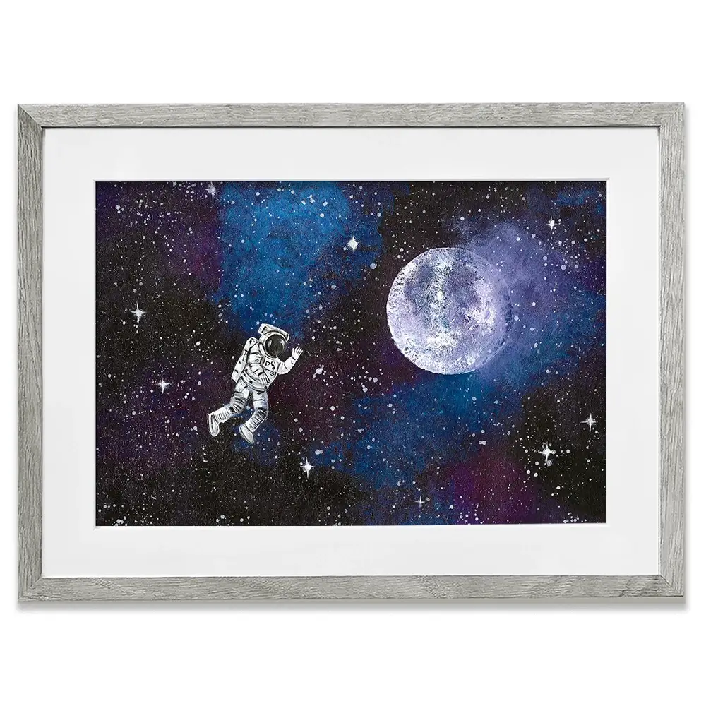 Astronaut Moon Framed Art Print Astronaut Moon Framed Art Print wall art product Emma LC Art