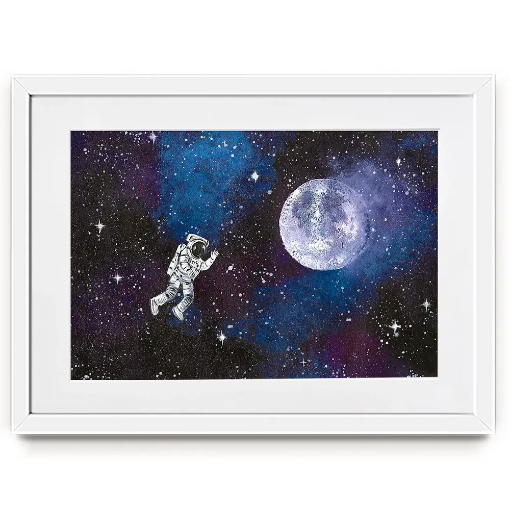 Astronaut Moon Framed Art Print Astronaut Moon Framed Art Print wall art product Emma LC Art