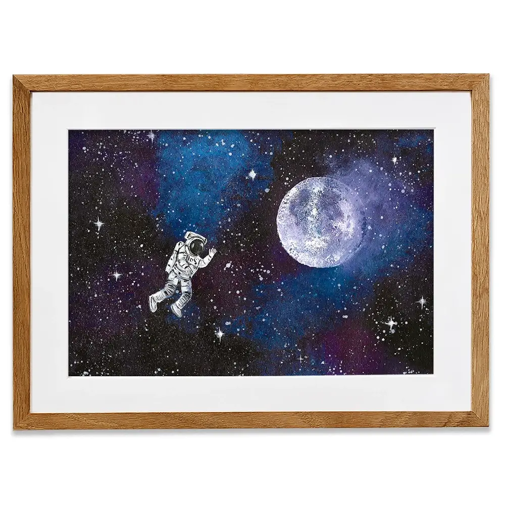 Astronaut Moon Framed Art Print Astronaut Moon Framed Art Print wall art product Emma LC Art