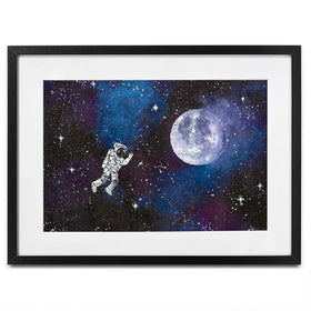 Astronaut Moon Framed Art Print Astronaut Moon Framed Art Print wall art product Emma LC Art
