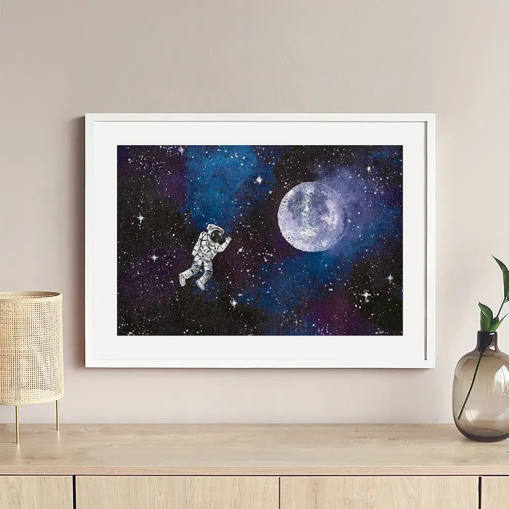Astronaut Moon Framed Art Print Astronaut Moon Framed Art Print wall art product Emma LC Art