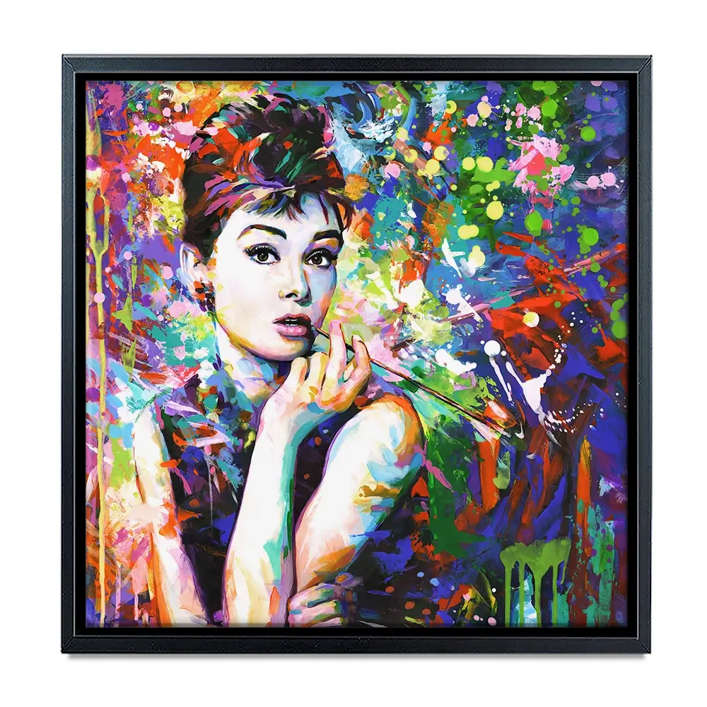 Audrey Hepburn Square Canvas Print Audrey Hepburn Square Canvas Print wall art product Leon Devenice