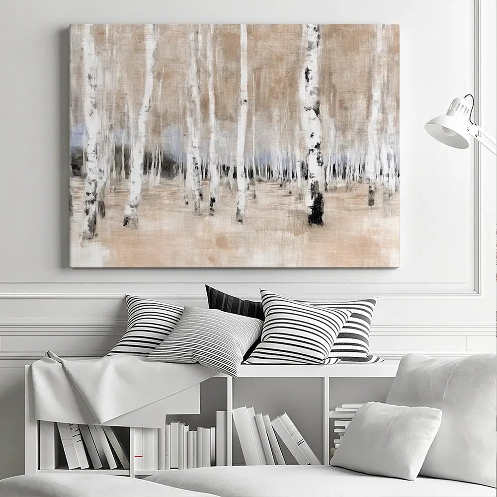 Autumn Birch Grove Canvas Print Autumn Birch Grove Canvas Print wall art product Chromatic Storm Studio