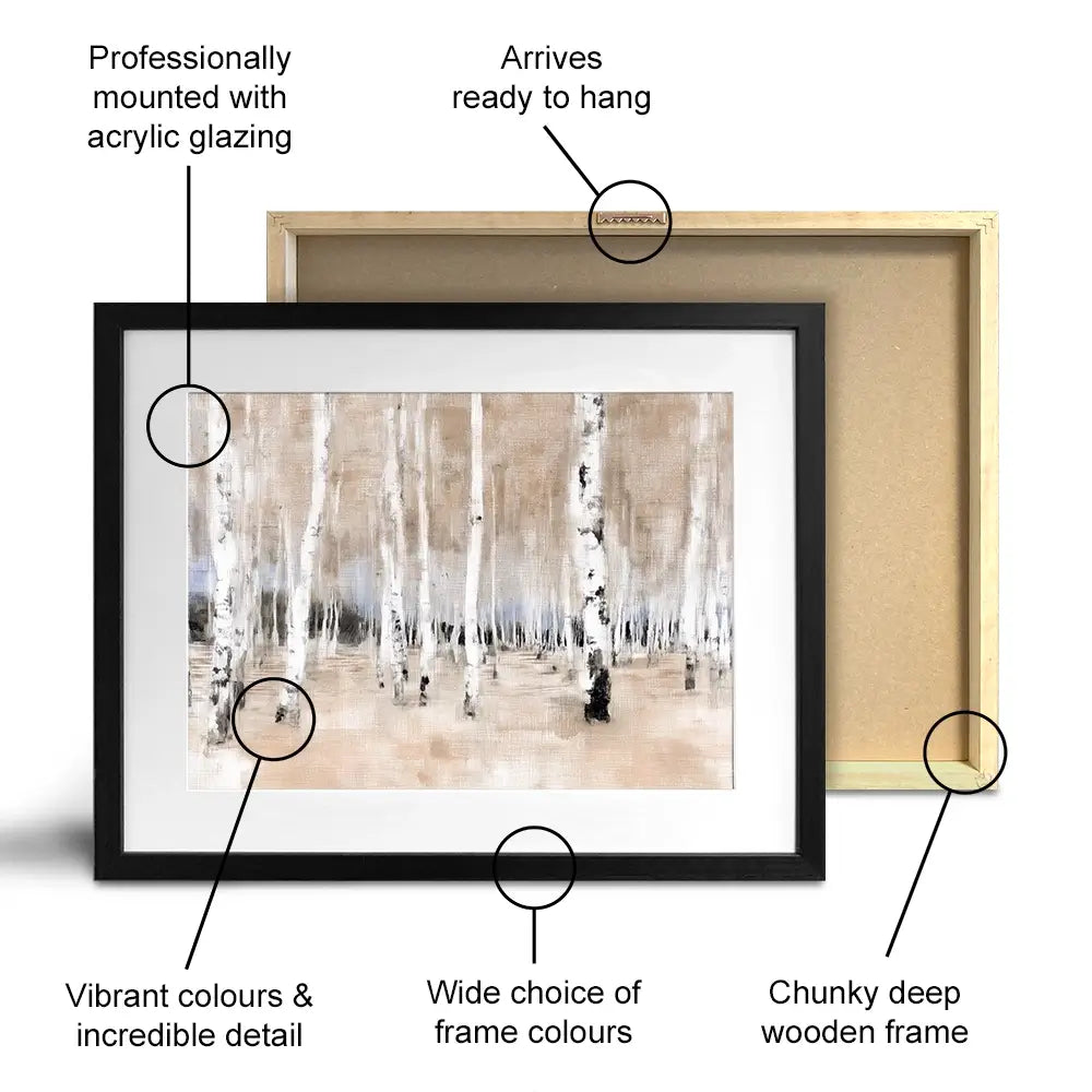 Autumn Birch Grove Framed Art Print Autumn Birch Grove Framed Art Print wall art product Chromatic Storm Studio