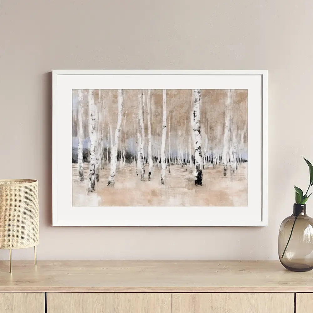 Autumn Birch Grove Framed Art Print Autumn Birch Grove Framed Art Print wall art product Chromatic Storm Studio