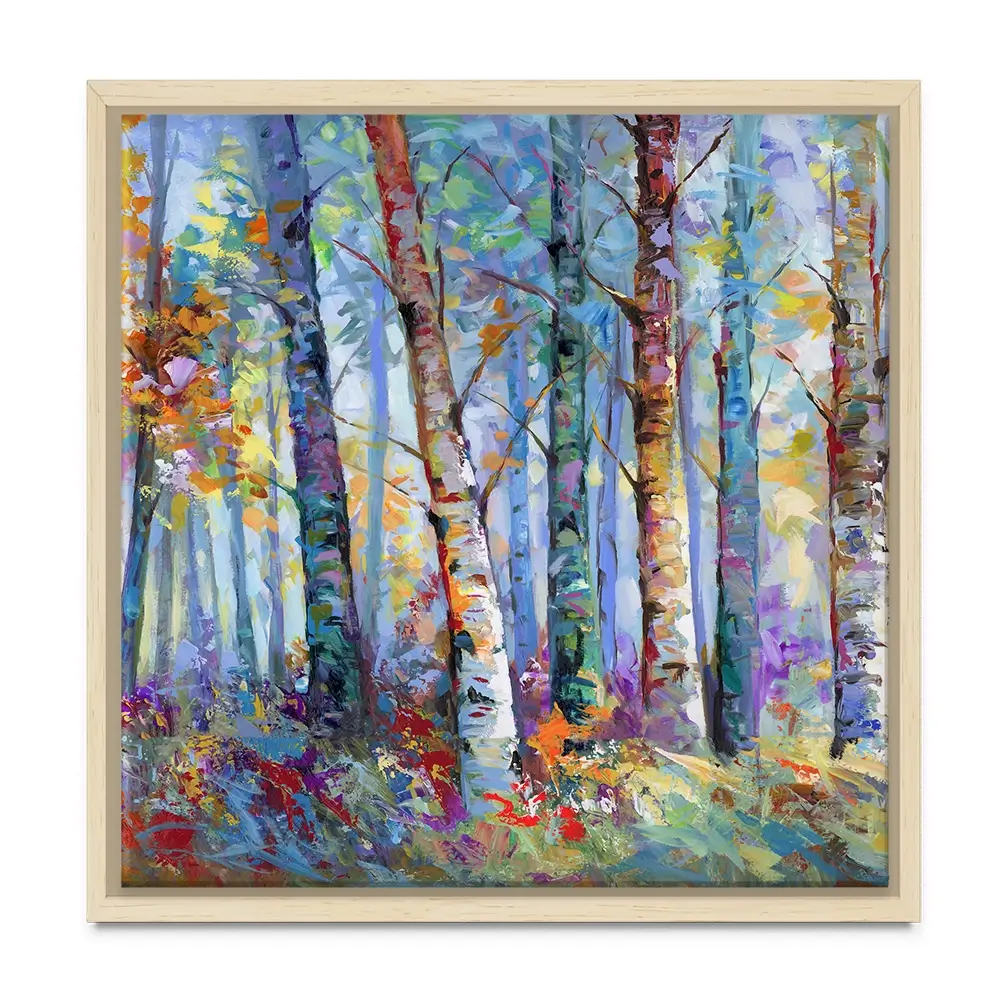 Autumn Birches Square Canvas Print Autumn Birches Square Canvas Print wall art product Art Print Shop