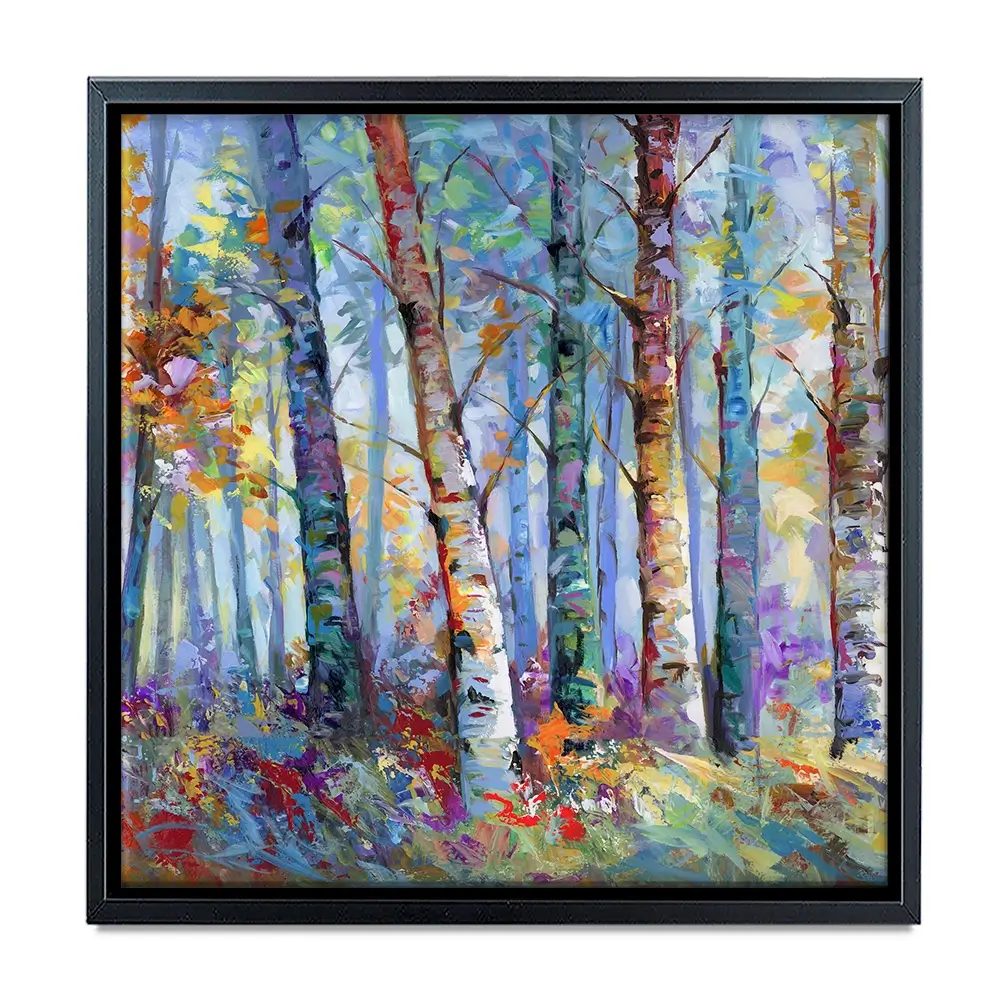 Autumn Birches Square Canvas Print Autumn Birches Square Canvas Print wall art product Art Print Shop