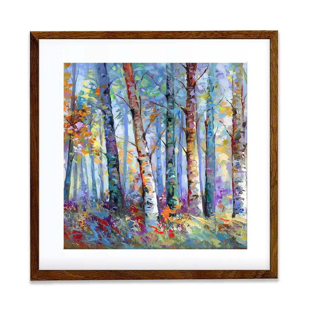 Autumn Birches Square Framed Art Print Autumn Birches Square Framed Art Print wall art product Art Print Shop