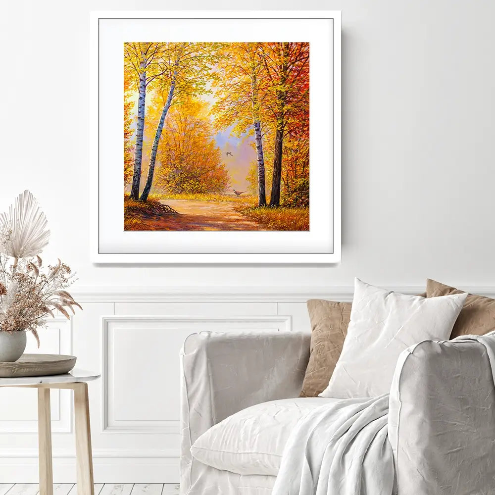 Autumn Forest 2 Square Framed Art Print Autumn Forest 2 Square Framed Art Print wall art product Art Print Shop