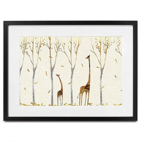 Autumn Giraffes Framed Art Print Autumn Giraffes Framed Art Print wall art product Tim Kats / Shutterstock