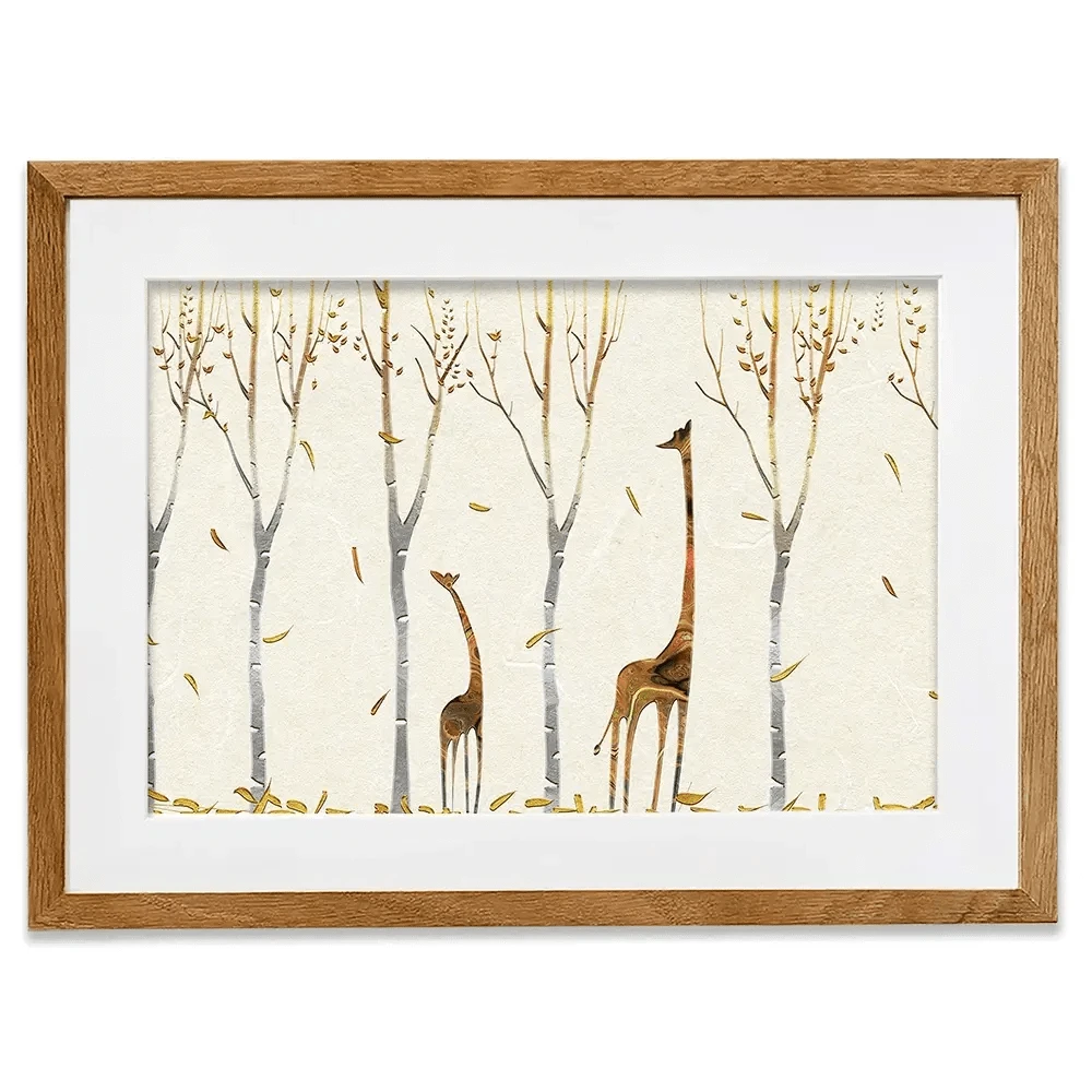 Autumn Giraffes Framed Art Print Autumn Giraffes Framed Art Print wall art product Tim Kats / Shutterstock