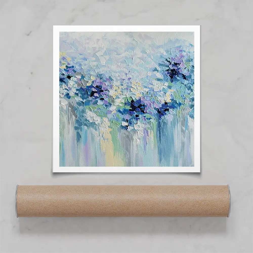 Baby Blue Square Art Print Baby Blue Square Art Print wall art product Olga Tkachyk