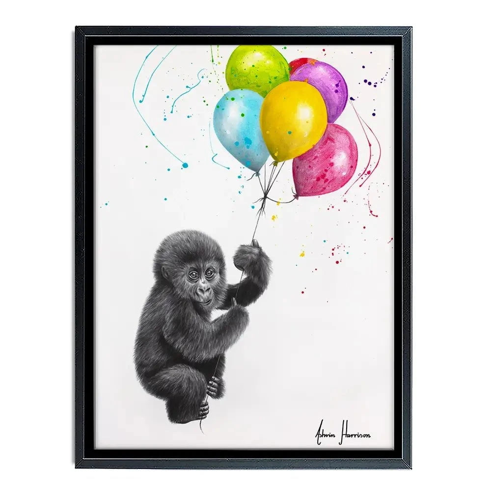 Baby Gorilla And The Balloons Canvas Print Baby Gorilla And The Balloons Canvas Print wall art product Ashvin Harrison