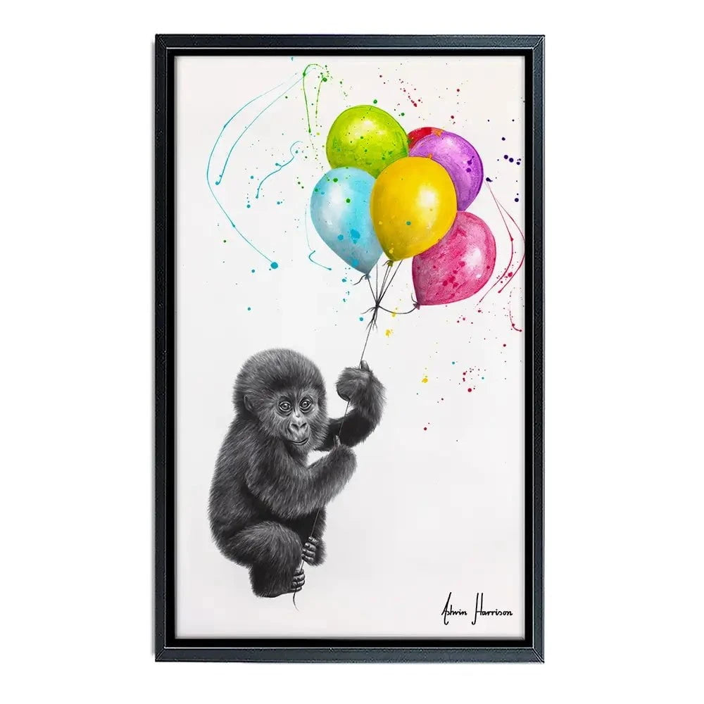 Baby Gorilla And The Balloons Canvas Print Baby Gorilla And The Balloons Canvas Print wall art product Ashvin Harrison